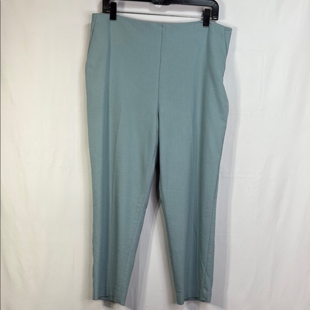 🥖Ann Taylor Blue linen blend side, zip trousers Pants